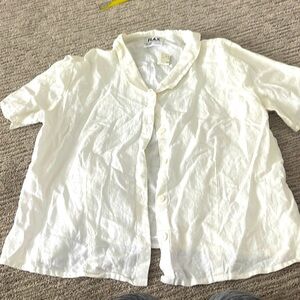 100% linen large, white